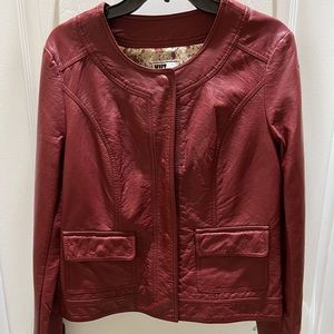 Faux Leather Burgundy Moto Jacket